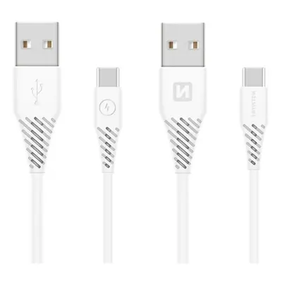 Swissten Datový kabel USB/USB-C bílý 1,2 m