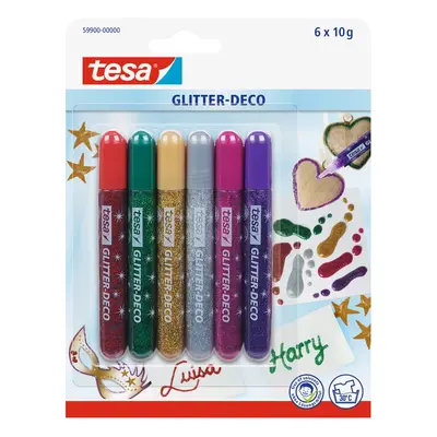 tesa Třpytivé dekorační pero GLITTER DECO, 6 x 10 g