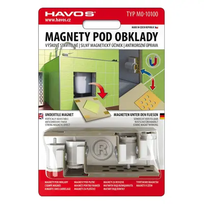 Výškově stavitelné magnety pod obklad, 4 ks