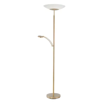 Paul Neuhaus Stojací LED lampa Alfred se čtecím ram., 3900lm, mosaz, 43 x 181 cm