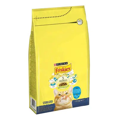 Purina Granule pro kočky Friskies Sterilized losos, tuňák, zelenina 1,5 kg