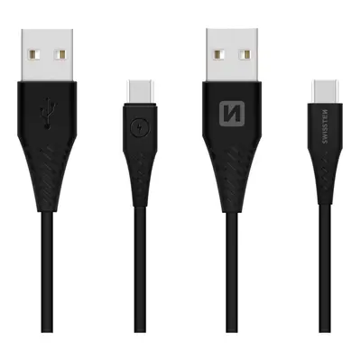 SWISSTEN Datový kabel, USB-A / USB-C 3.1, 1,5 m, černý