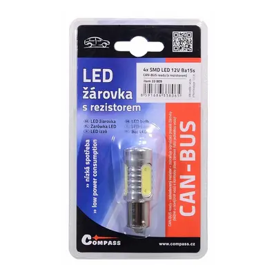 Compass Autožárovka LED 4 SMD CAN-BUS Ba15S