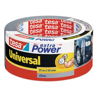 tesa Textilní opravná páska Extra Power Universal, stříbrná, 25 m x 50 mm