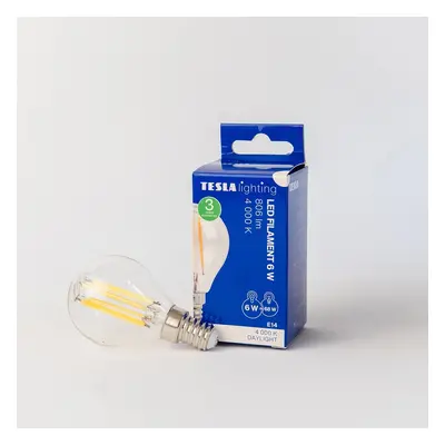 Tesla Lighting LED žárovka Filament Retro E14, 6 W, 806 lm, 4000 K