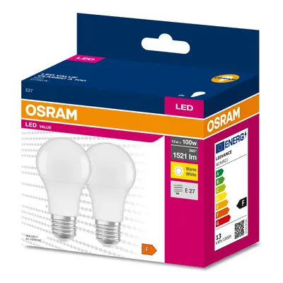 OSRAM LED žárovka VALUE CLASSIC A 100, A60, E27, 13W, 1521lm, 2700K, 2 ks