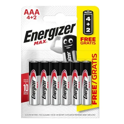 Energizer Alkalická baterie Max AAA/LR03, 4+2 zdarma