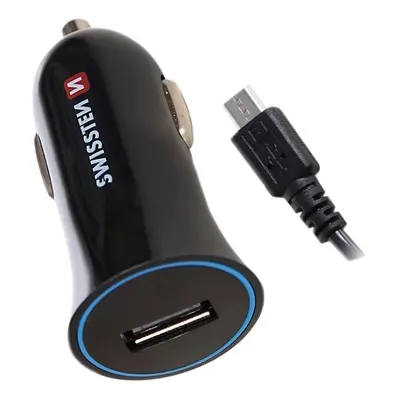 SWISSTEN Nabíječka USB-A 12/24V, 1 A, kabel Micro USB