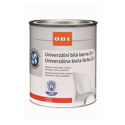 OBI 2v1 Univerzální bílá barva 375 ml lesklý