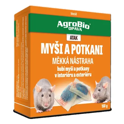 AgroBio OPAVA ATAK Myši a potkani měkká nástraha 150 g