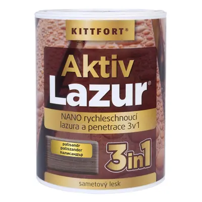 Kittfort Nano lazura na dřevo Aktivlazur palisandr, 750 ml