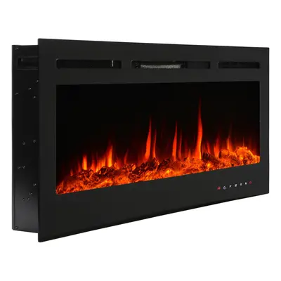 EL Fuego Elektrický krb Luzern černý, 900/1 800 W, 127 x 55 x 14 cm