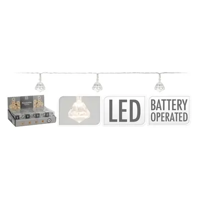 LED světelný řetěz s diamanty 10 LED teplá bílá 110 cm