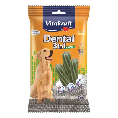 Vitakraft Dentální tyčinka pro psy Dental Sticks Fresh 3v1 M, 180 g (7 ks)