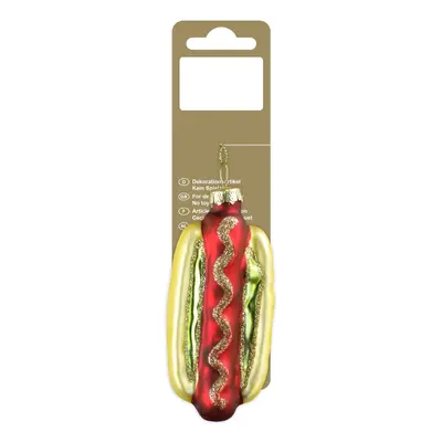 GEROMA Skleněná vánoční ozdoba hotdog 9,7 cm, 1 ks