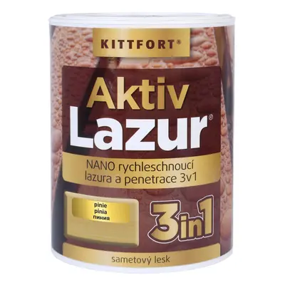 Kittfort Nano lazura na dřevo Aktivlazur pinie, 750 ml