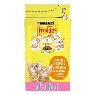 Friskies Cat Junior s kuřetem, krůtou, mlékem a se zeleninou 1,5 kg