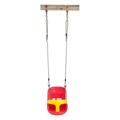 SwingKing Houpačka pro malé děti Deluxe, červeno-žlutá, 36 x 18 cm