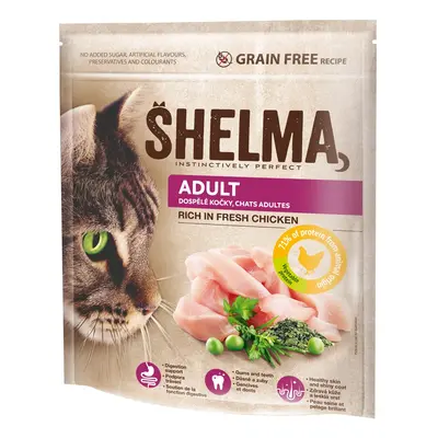 Shelma Bezobilné granule pro kočky ADULT s čerstvým kuřecím 750 g