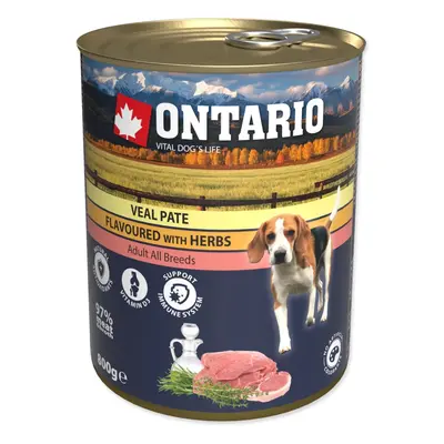 Ontario Konzerva Adult s telecím paté s bylinkami 800 g