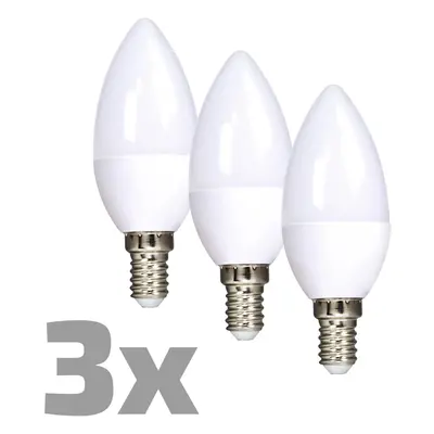 EURO-LUX LED žárovka E14, 4,8 W (40 W), 470 lm, 3000 K, tvar svíčky, 3 ks