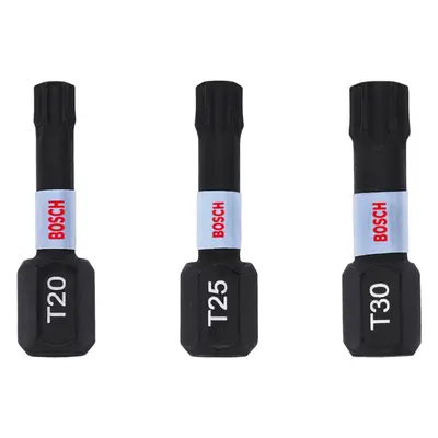 Bosch Sada šroubovacích nástavců Impact Control T20,T25,T30, 3 ks, 1/4 ", 25 mm