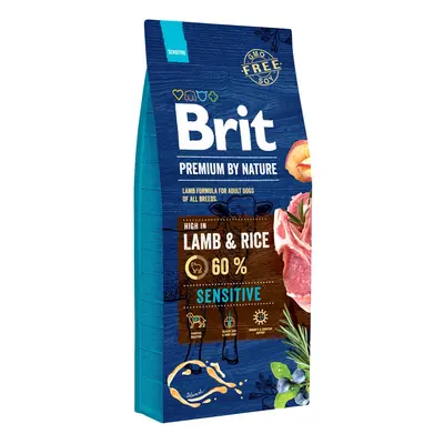 Brit Premium by Nature Granule pro psy SENSITIVE s jehněčím a rýží 15 kg