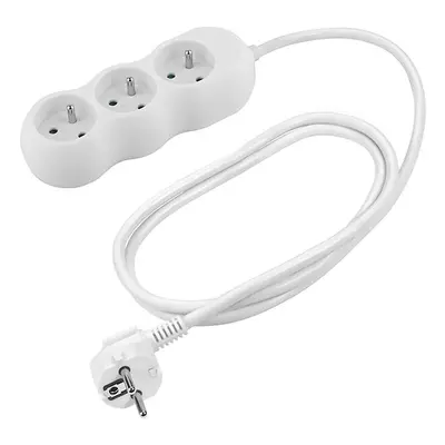 Prodlužovací kabel 3 zásuvky, bílý, 1,4 m