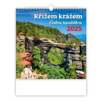 Helma 365 Nástěnný kalendář Křížem krážem Českou republikou 2025