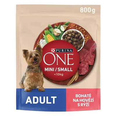 Purina One Granule Mini/Small Dog Adult hovězí s rýží 800 g