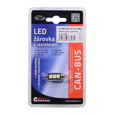 Compass Autožárovka LED 3 SMD CAN-BUS SV8,5