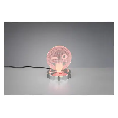 Stolní LED lampa Smiley chromová 1bodová 3,2 W