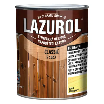 LAZUROL Lazura na dřevo CLASSIC S1023, 0000 bezbarvý 750 ml