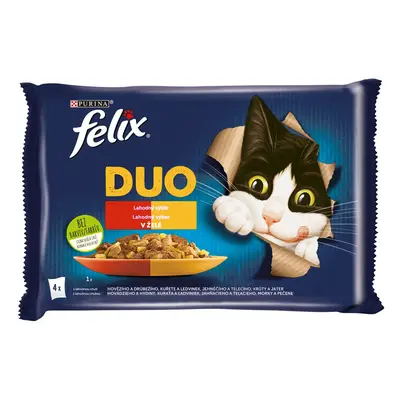 Purina Kapsičky pro kočky Felix DUO lahodný výběr v želé 4 x 85 g