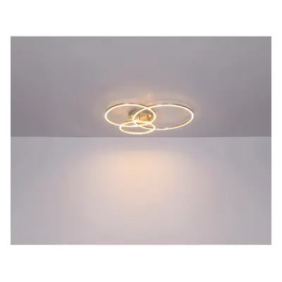 Globo LED stropní svítidlo MUNNI, kruhy, 40 W, matný nikl, 68 x 55 x 10 cm