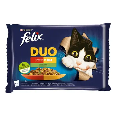 Purina Kapsičky pro kočky Felix DUO výběr se zeleninou v želé 4 x 85 g