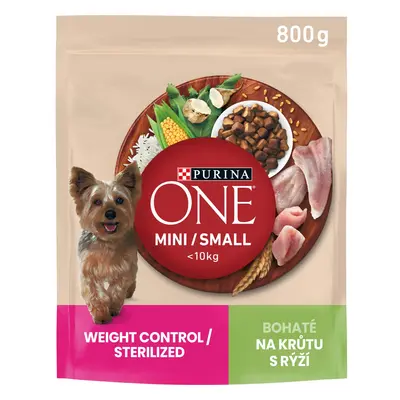 Purina One Granule Mini/Small Dog Weight Control/Sterilised krůta s rýží 800 g