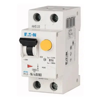 EATON Proudový chránič s jističem PFL6-16/1N/B/0003-A, 16A, 30mA, 2-pólový