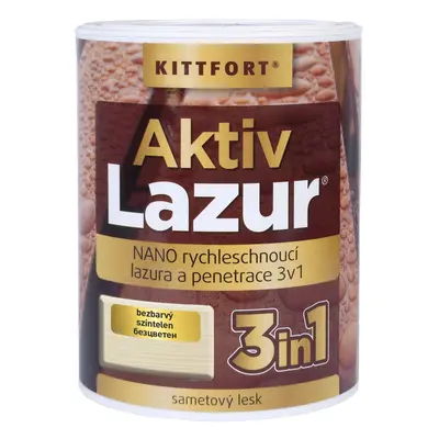 Kittfort Nano lazura na dřevo Aktivlazur bezbarvá, 750 ml