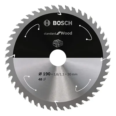 Bosch Pilový kotouč Standard for Wood pro aku pily, T48, 190 x 1,6/1,1 x 30 mm