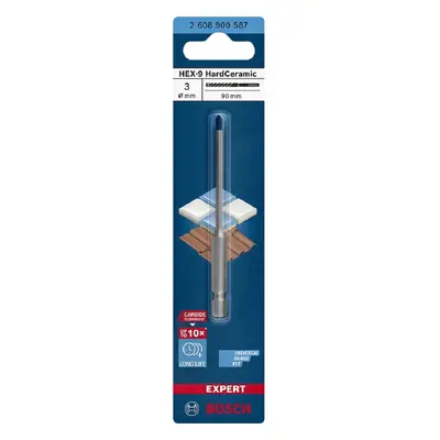 Bosch Vrták do tvrdých dlaždic Expert HEX-9 HardCeramic, pr. 3 x 90 mm