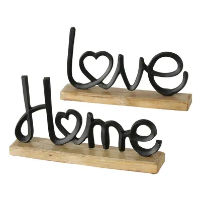 Boltze Home Stojací dekorace nápis Love/Home různé druhy 17,7x17,7x30,6 cm, 1 ks