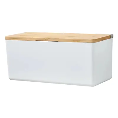 tesa Úložný box Baboo s víkem vel. M, matná bílá/bambus, 110 x 242 x 102 mm