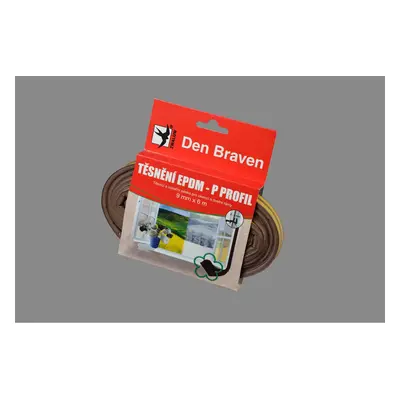 Den Braven Samolepící těsnění P-profil z EPDM pryže, hnědá, 9 x 5,5 mm, 6 m