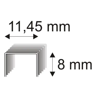 RON Spony čalounické 530/08 BL, délka 11,45 x 8 mm, 1000 ks