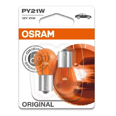 OSRAM Pomocná autožárovka Original s kovovou paticí PY21W, 12V, 2 ks (BLI)