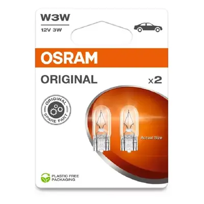 OSRAM Pomocná autožárovka Original se skl.nástr.paticí W3W, 12V, 2 ks (BLI ECO)