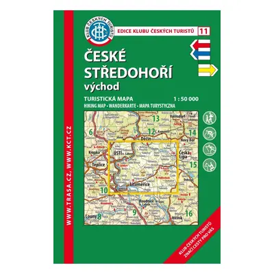 Trasa - KČT Laminovaná turistická mapa - České středohoří - východ 8. vydání, 2021