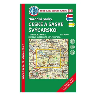 Trasa - KČT Laminovaná turistická mapa - NP České a Saské Švýcarsko 8. vydání, 2019