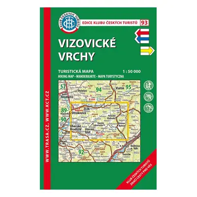 Trasa - KČT Laminovaná turistická mapa - Vizovické vrchy, 9. vydání, 2022